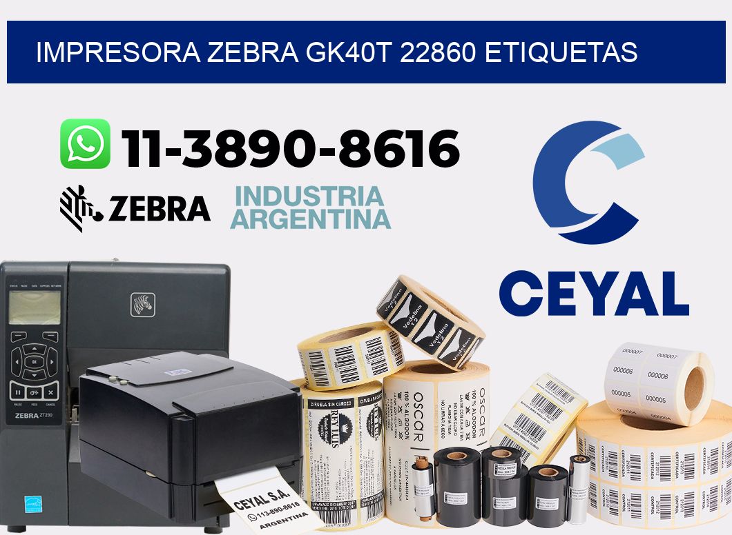 impresora zebra gk40t 22860 etiquetas