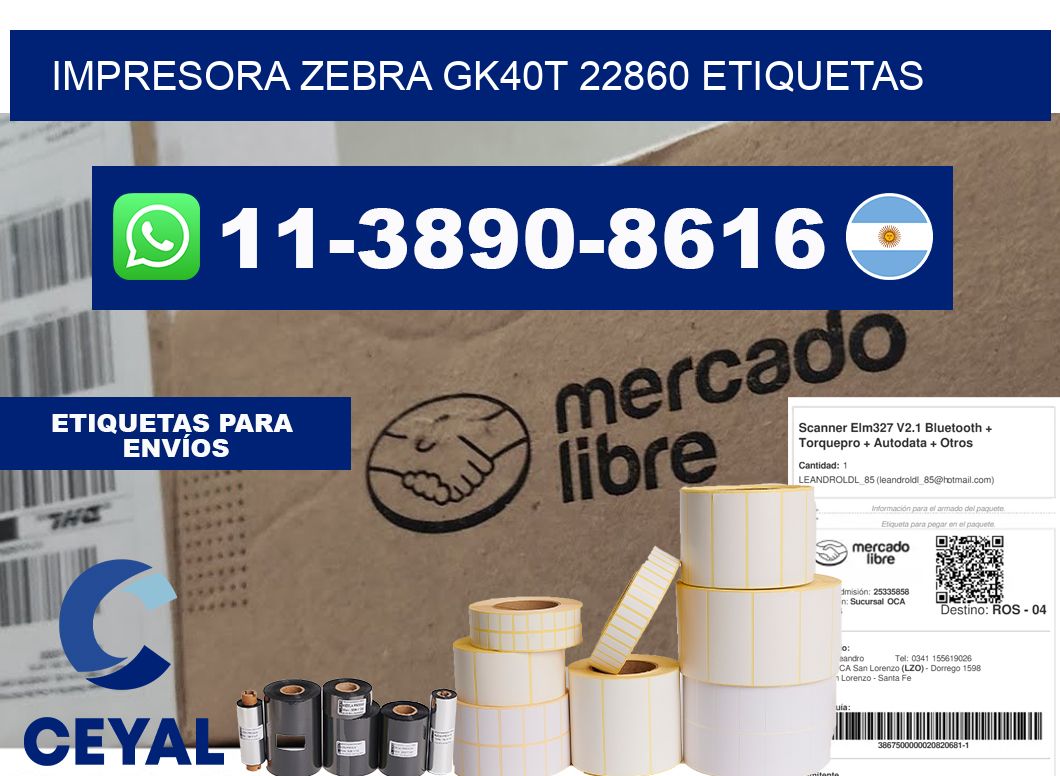 impresora zebra gk40t 22860 etiquetas