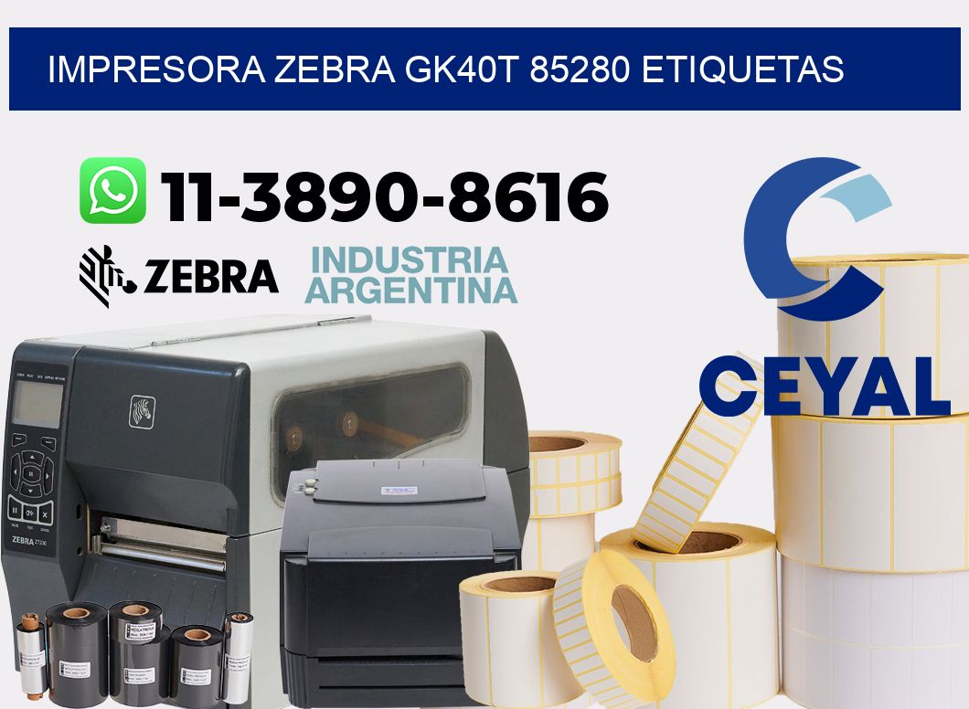 impresora zebra gk40t 85280 etiquetas