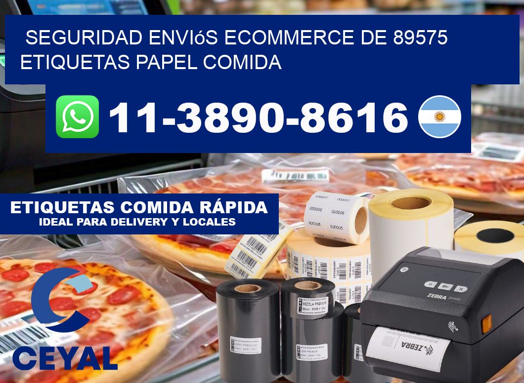 seguridad enviós ecommerce de 89575 etiquetas papel comida