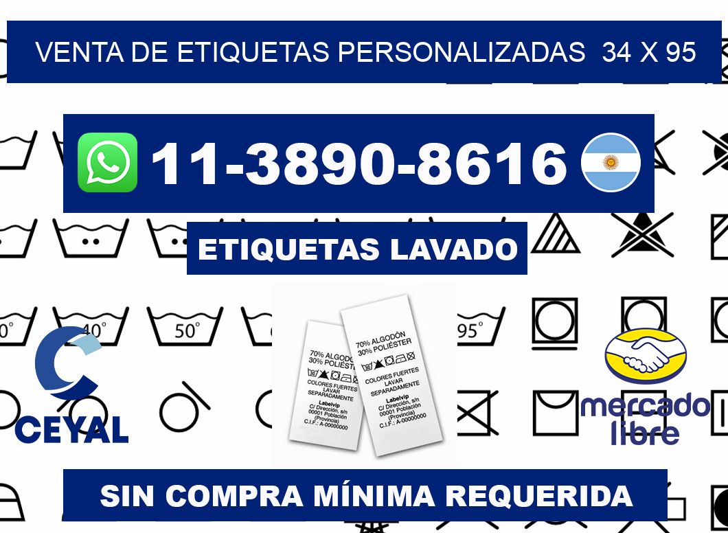 venta de etiquetas personalizadas  34 x 95