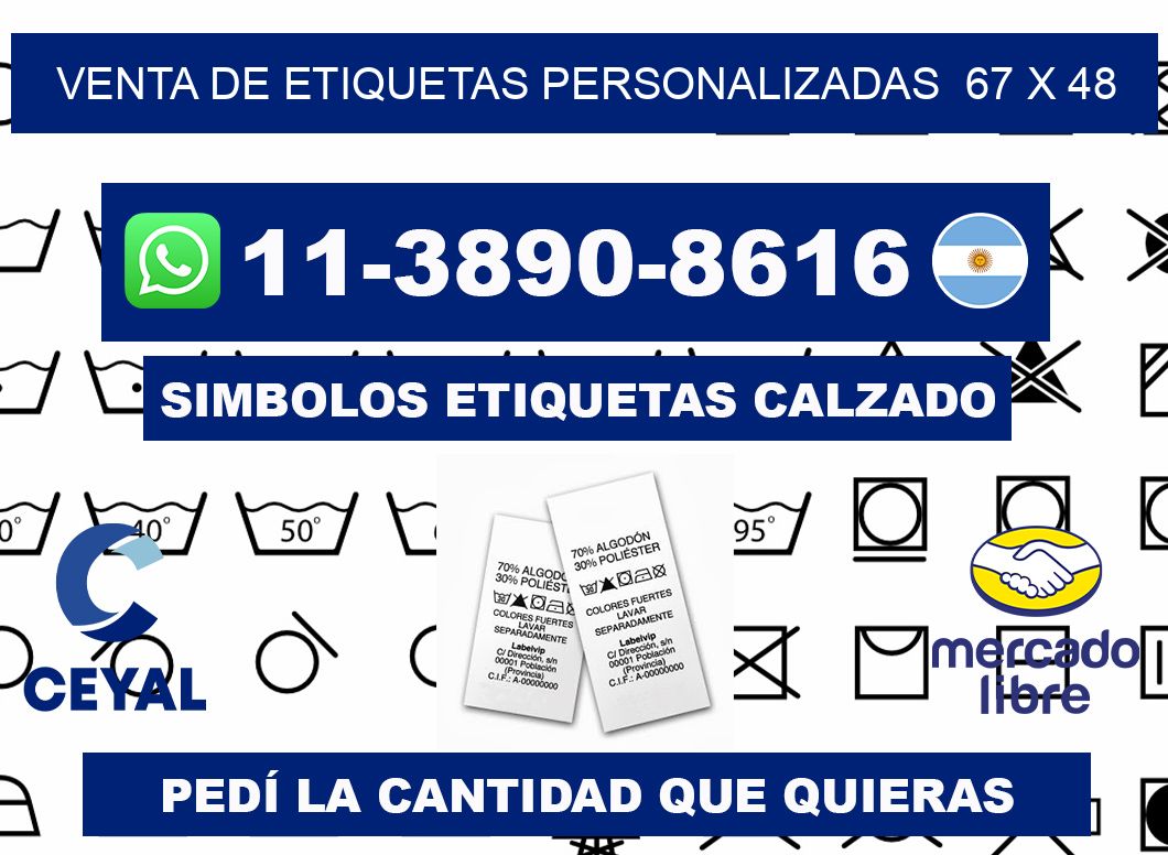venta de etiquetas personalizadas  67 x 48