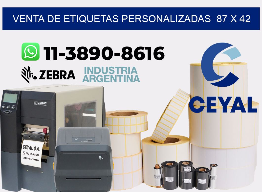 venta de etiquetas personalizadas  87 x 42