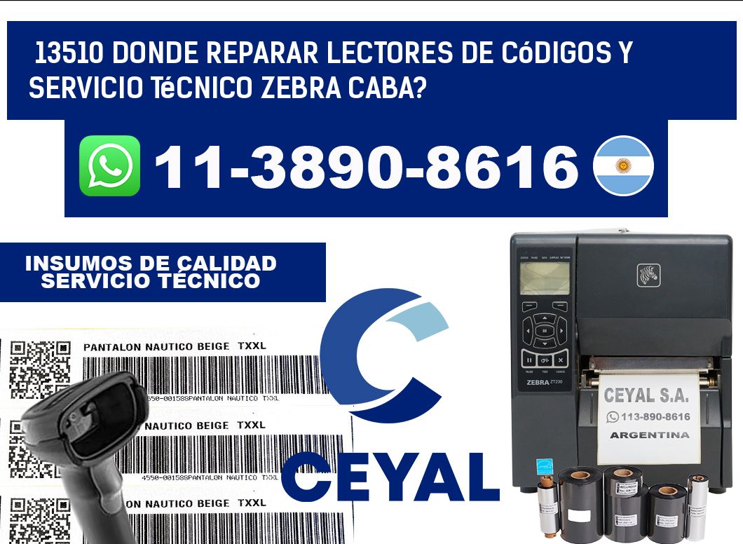 13510 donde reparar Lectores de Códigos y Servicio Técnico zebra Caba?