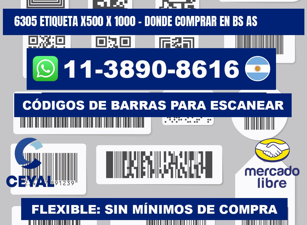 6305 etiqueta x500 x 1000 - Donde Comprar en bs as