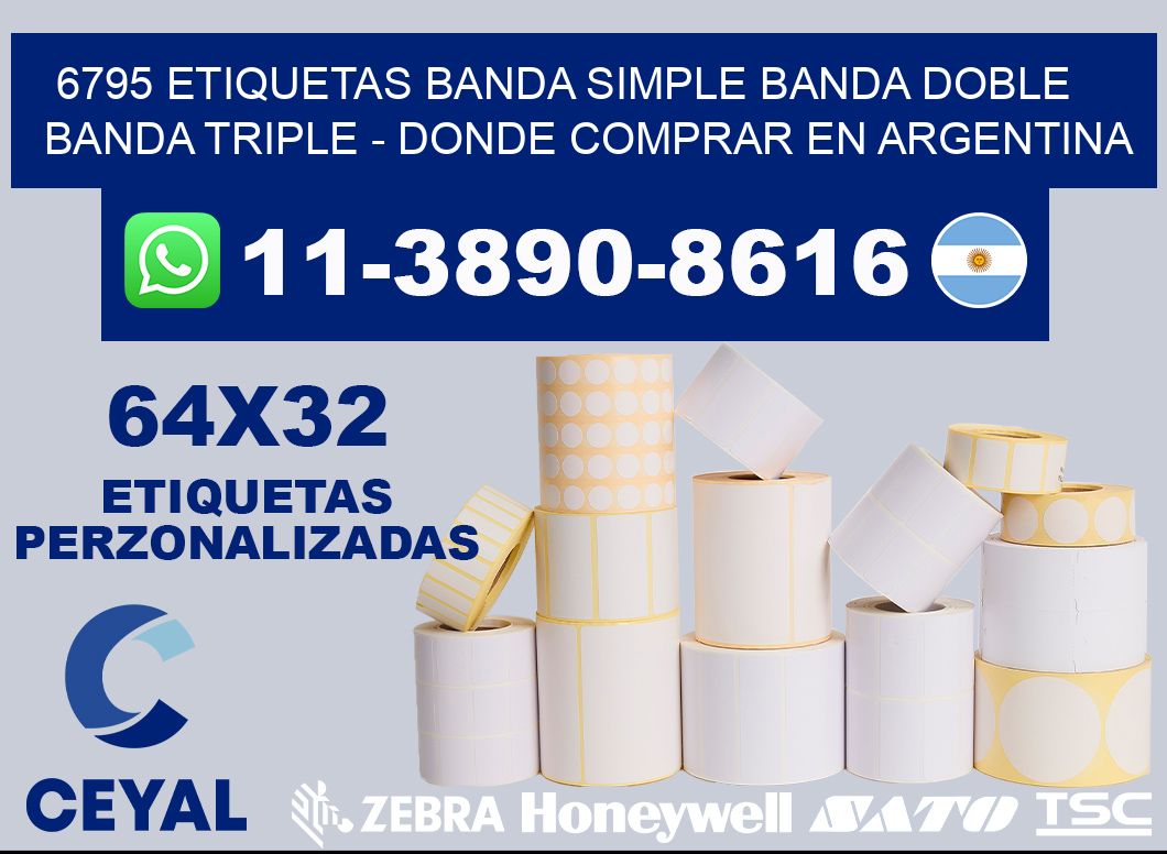 6795 etiquetas banda simple banda doble banda triple - Donde Comprar en Argentina