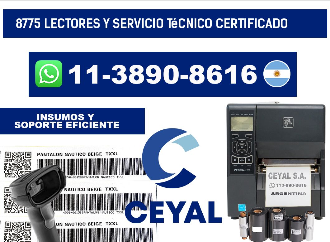 8775 Lectores y Servicio Técnico Certificado
