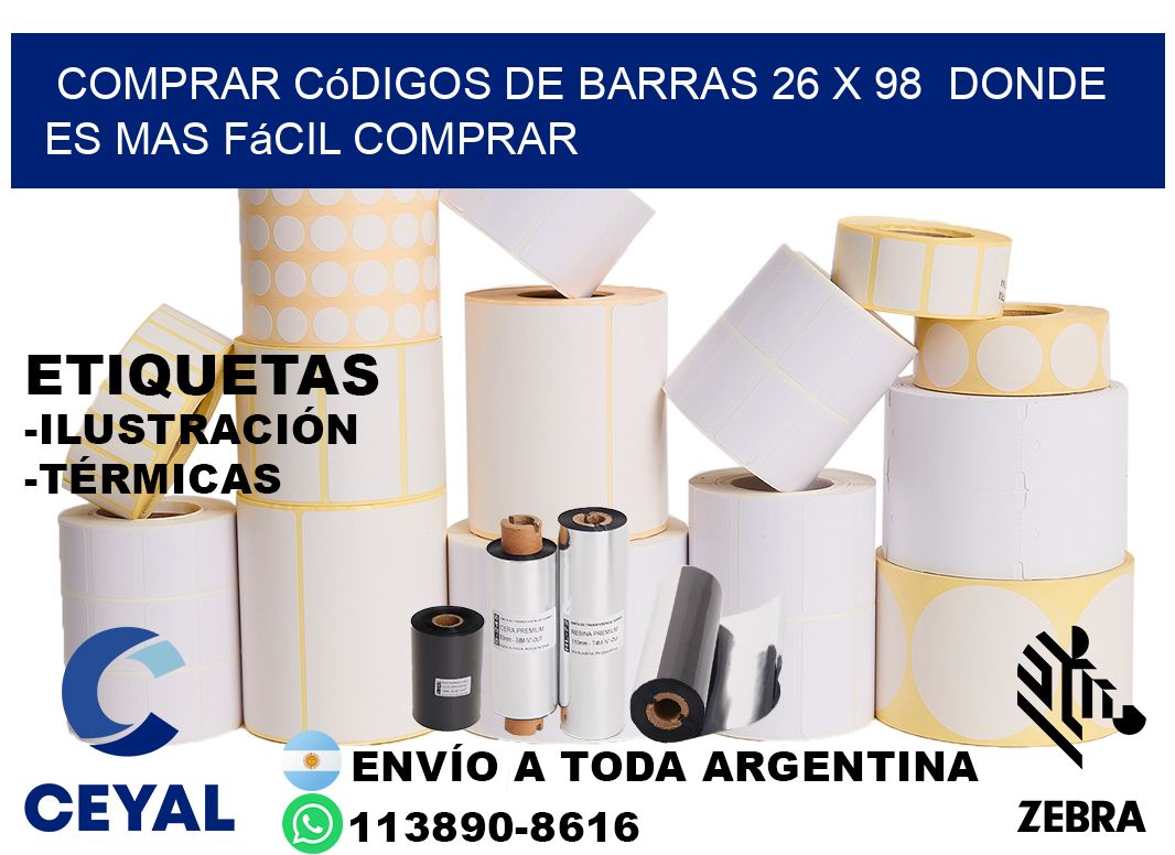 Comprar códigos de barras 26 x 98  Donde es mas fácil comprar