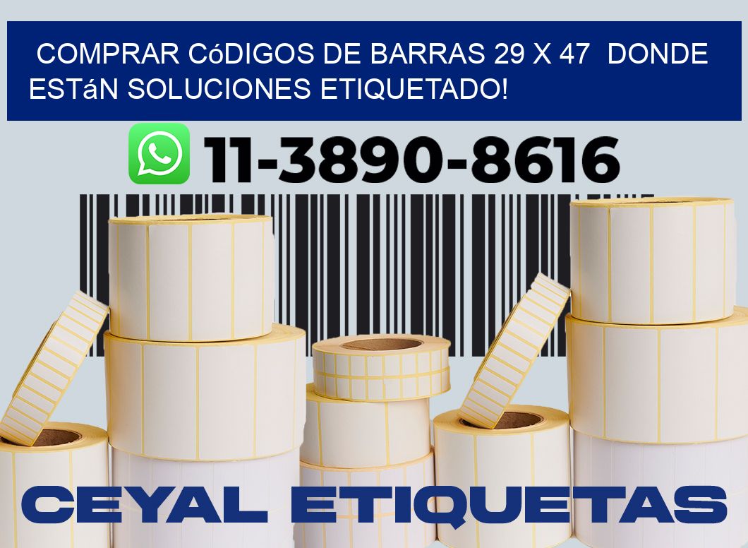 Comprar códigos de barras 29 x 47  donde están soluciones etiquetado!