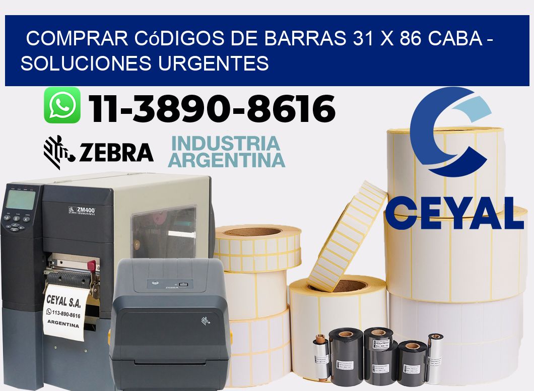 Comprar códigos de barras 31 x 86 CABA - soluciones urgentes