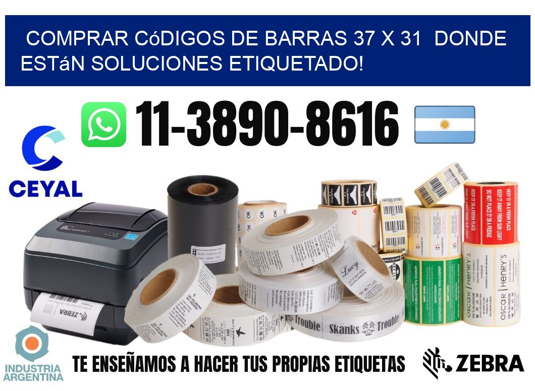 Comprar códigos de barras 37 x 31  donde están soluciones etiquetado!