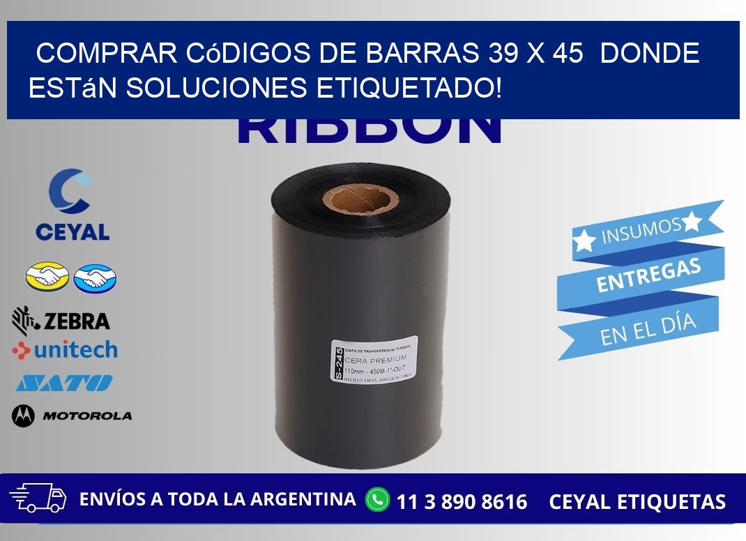 Comprar códigos de barras 39 x 45  donde están soluciones etiquetado!