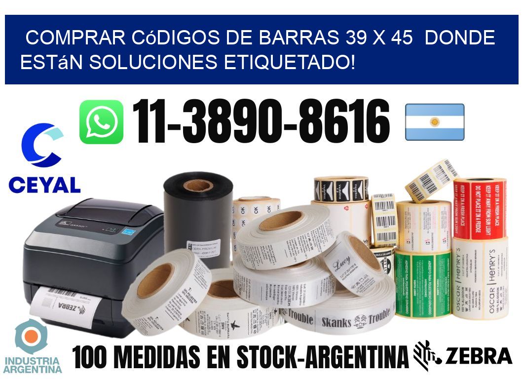 Comprar códigos de barras 39 x 45  donde están soluciones etiquetado!