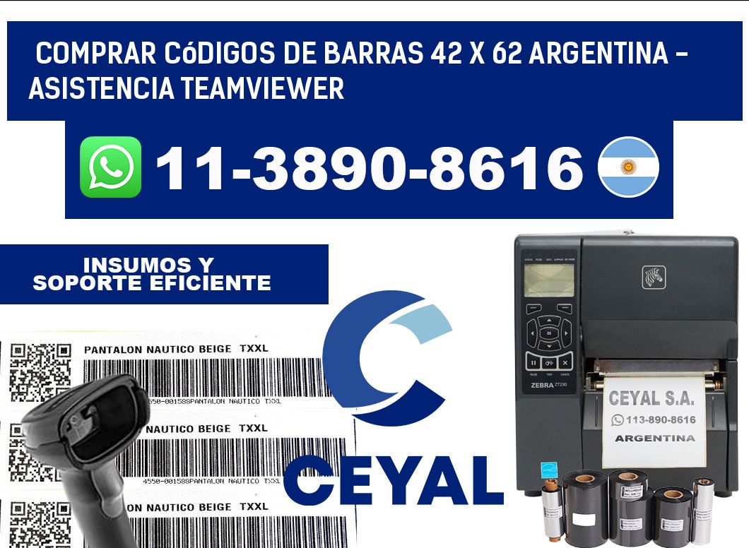 Comprar códigos de barras 42 x 62 argentina - asistencia teamviewer