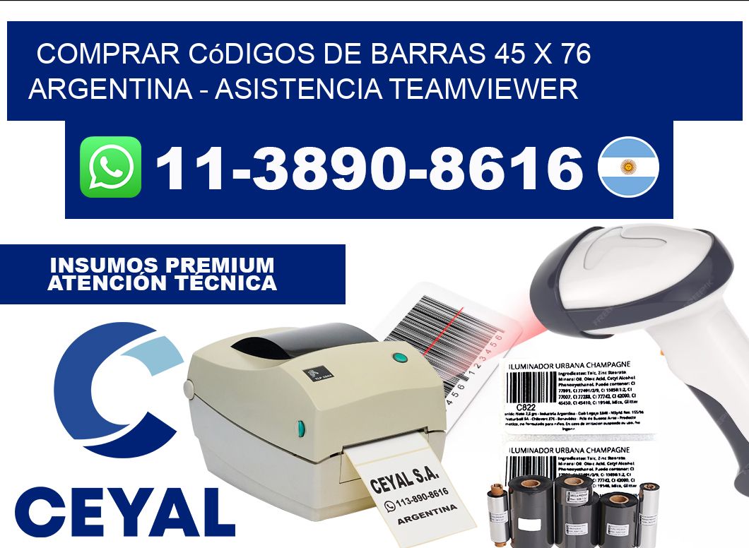 Comprar códigos de barras 45 x 76 argentina - asistencia teamviewer