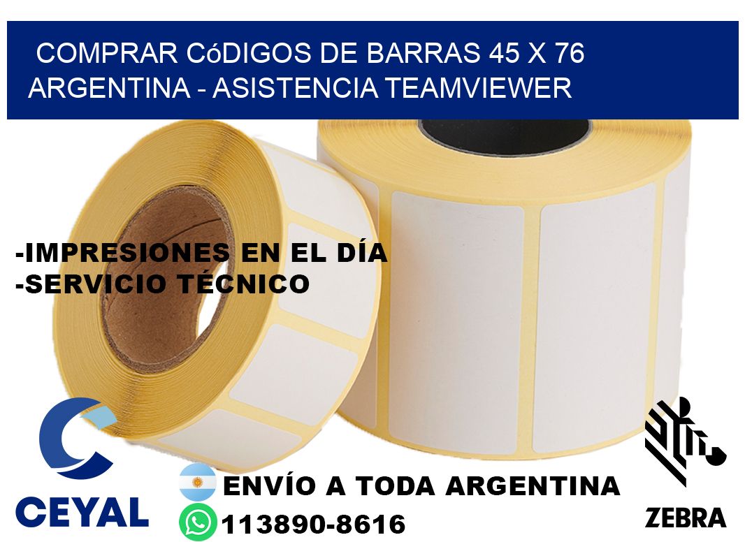 Comprar códigos de barras 45 x 76 argentina - asistencia teamviewer