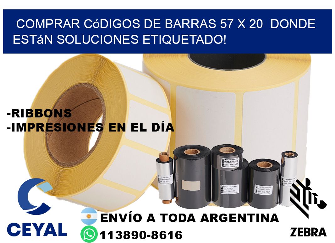 Comprar códigos de barras 57 x 20  donde están soluciones etiquetado!