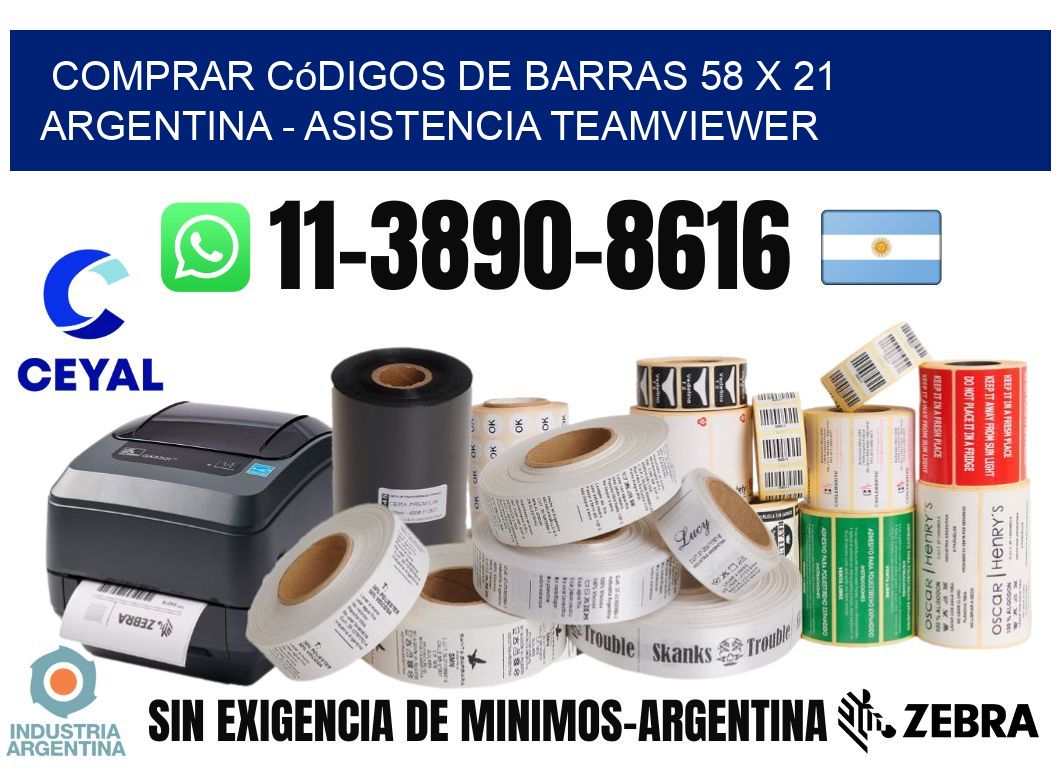 Comprar códigos de barras 58 x 21 argentina - asistencia teamviewer