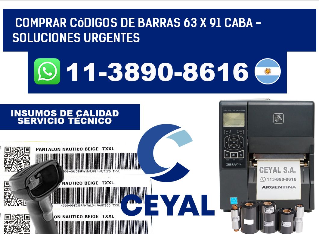 Comprar códigos de barras 63 x 91 CABA - soluciones urgentes