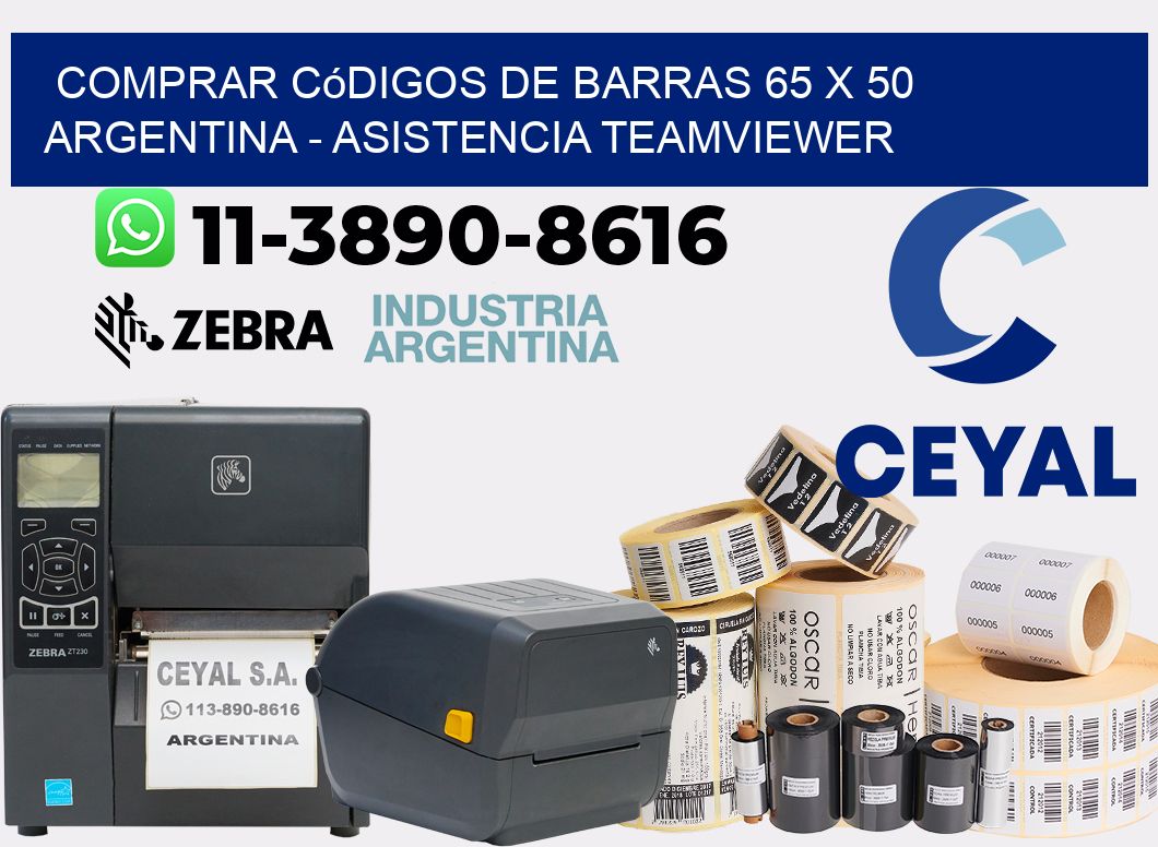 Comprar códigos de barras 65 x 50 argentina - asistencia teamviewer