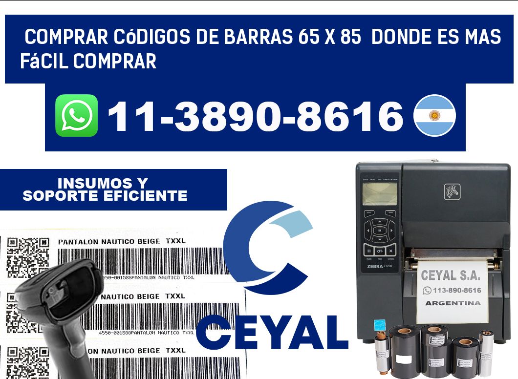Comprar códigos de barras 65 x 85  Donde es mas fácil comprar