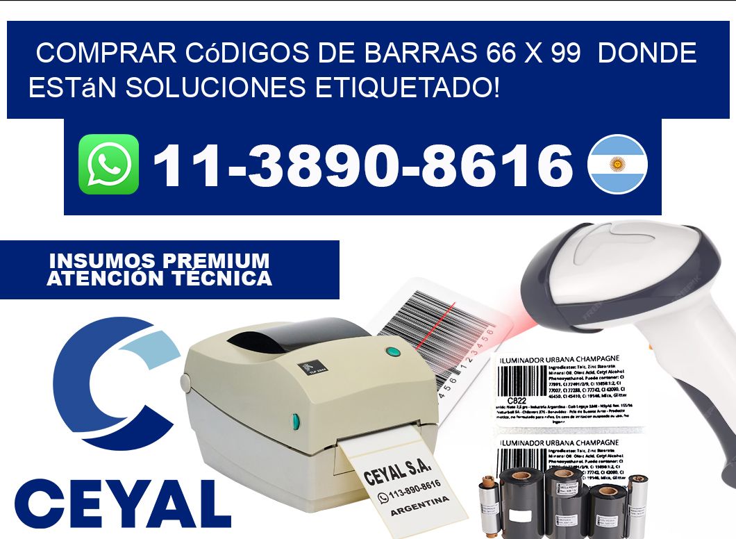 Comprar códigos de barras 66 x 99  donde están soluciones etiquetado!