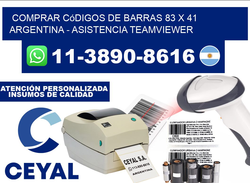 Comprar códigos de barras 83 x 41 argentina - asistencia teamviewer