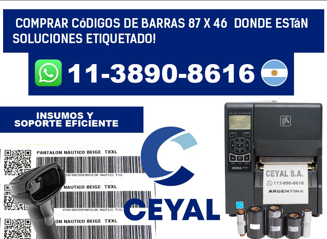Comprar códigos de barras 87 x 46  donde están soluciones etiquetado!