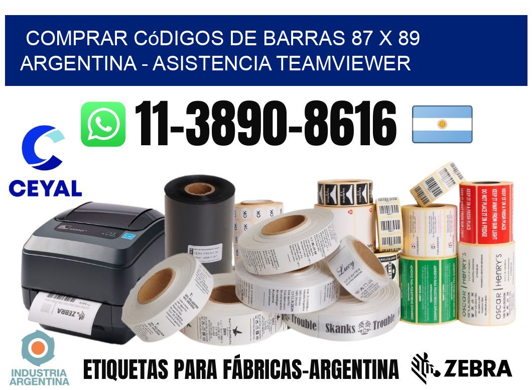 Comprar códigos de barras 87 x 89 argentina - asistencia teamviewer