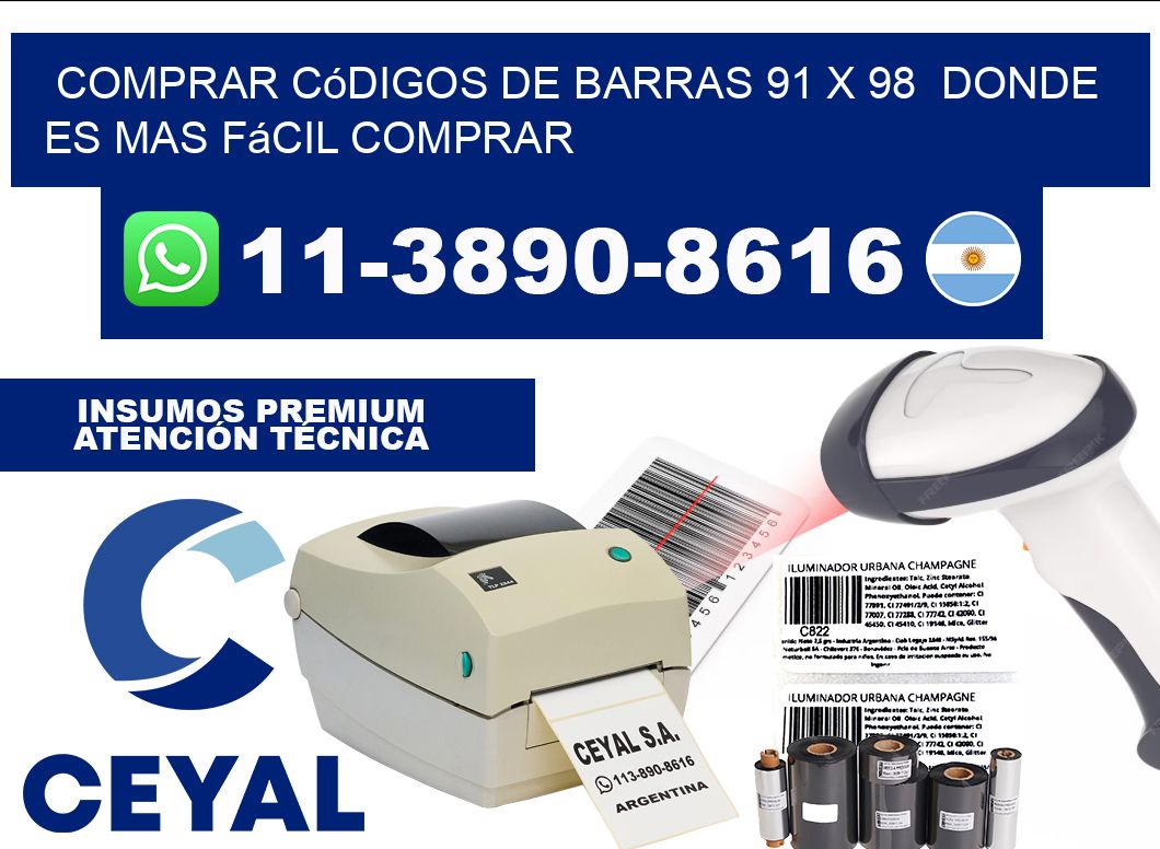 Comprar códigos de barras 91 x 98  Donde es mas fácil comprar