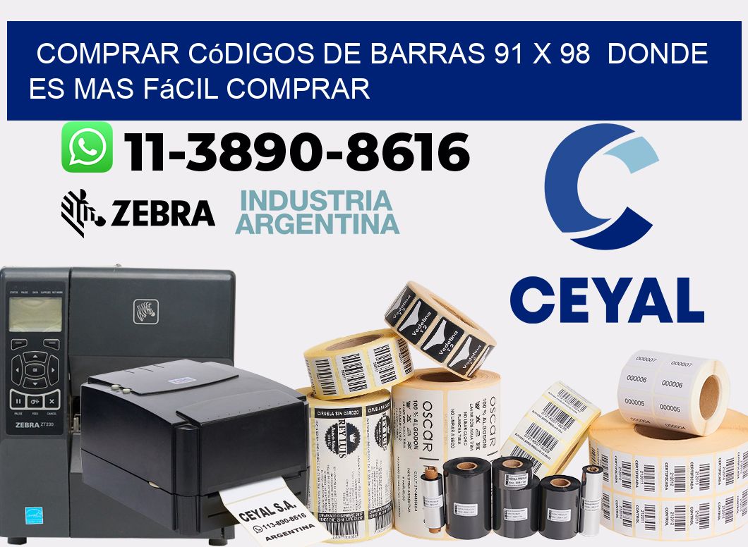 Comprar códigos de barras 91 x 98  Donde es mas fácil comprar