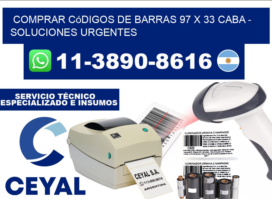 Comprar códigos de barras 97 x 33 CABA - soluciones urgentes