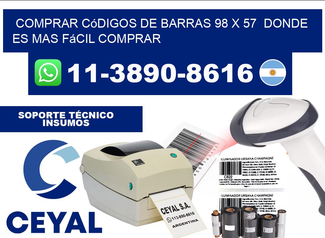 Comprar códigos de barras 98 x 57  Donde es mas fácil comprar