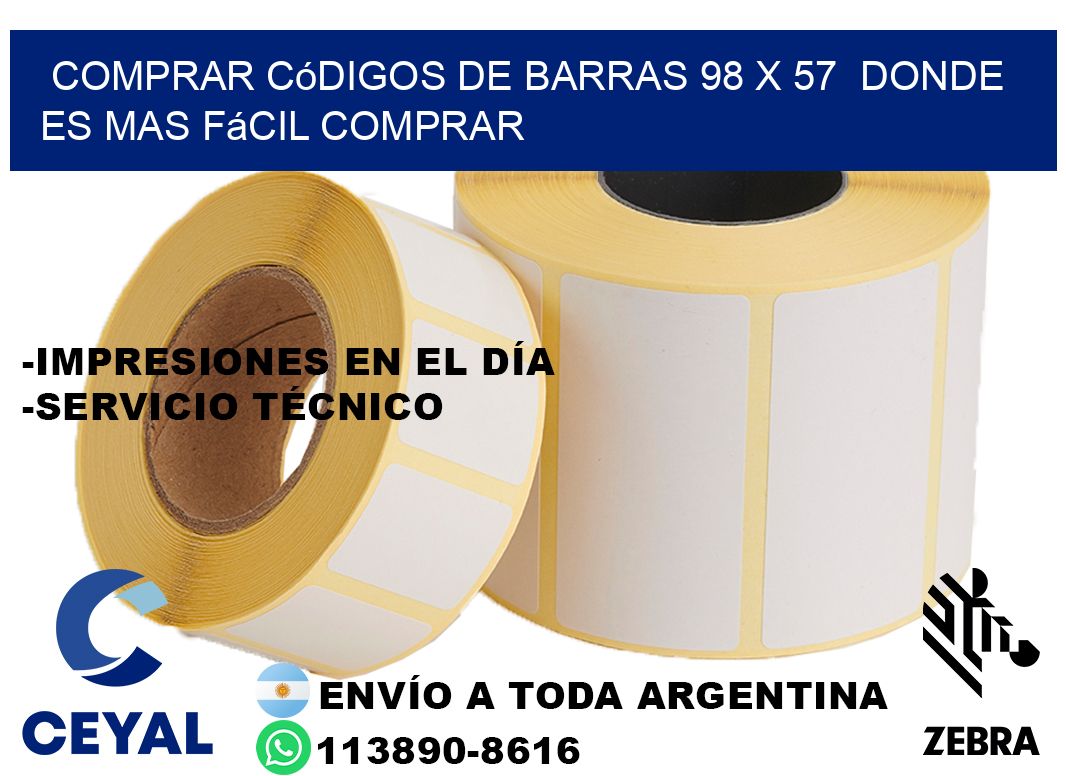 Comprar códigos de barras 98 x 57  Donde es mas fácil comprar