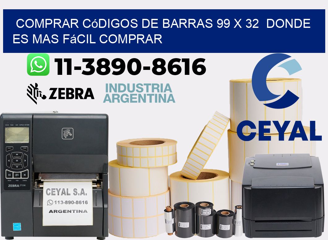 Comprar códigos de barras 99 x 32  Donde es mas fácil comprar