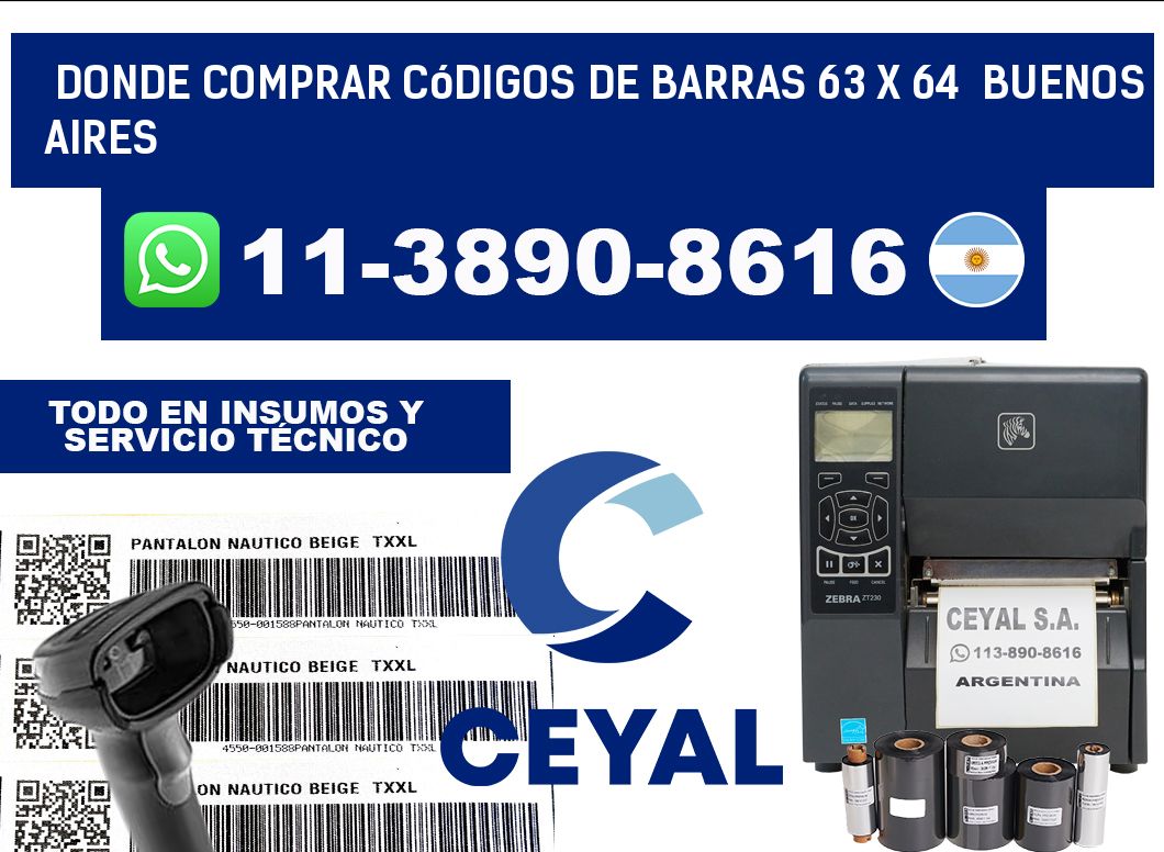 Donde Comprar códigos de barras 63 x 64  Buenos Aires