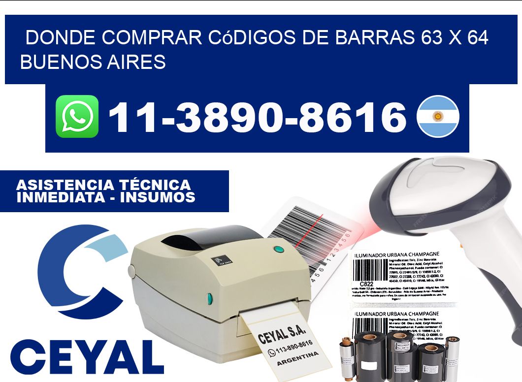 Donde Comprar códigos de barras 63 x 64  Buenos Aires