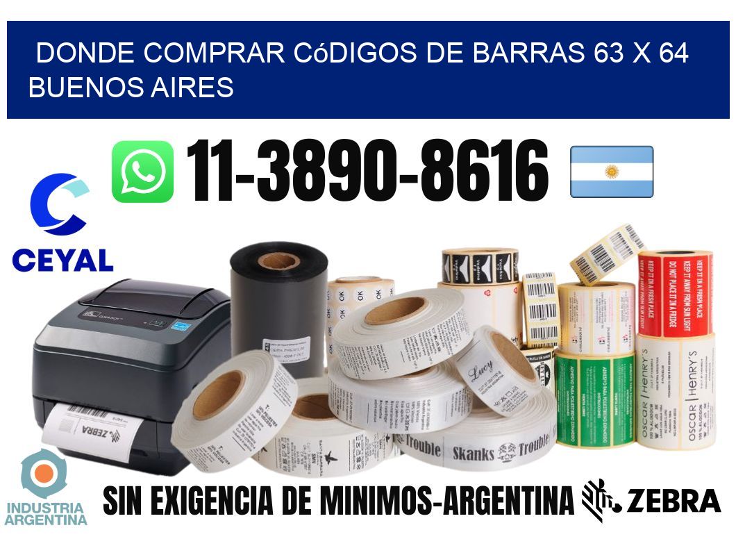 Donde Comprar códigos de barras 63 x 64  Buenos Aires