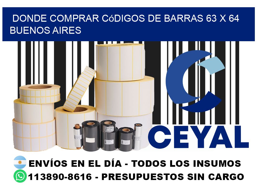 Donde Comprar códigos de barras 63 x 64  Buenos Aires