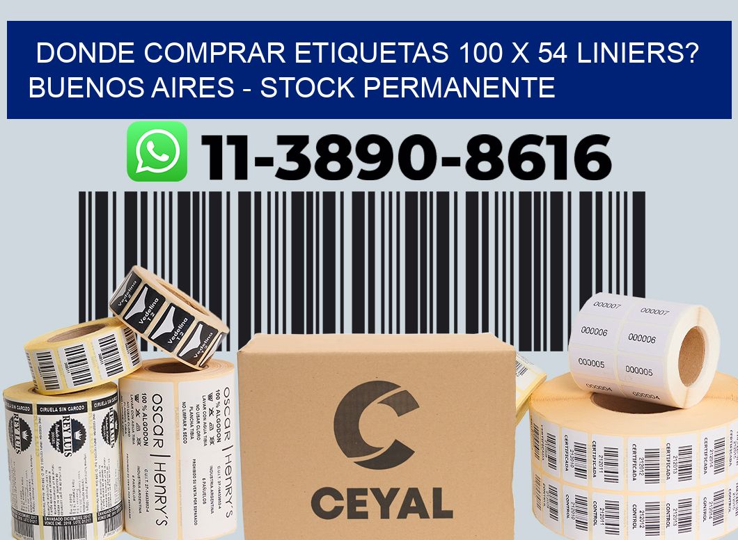 Donde Comprar etiquetas 100 x 54 LINIERS? Buenos Aires - Stock permanente