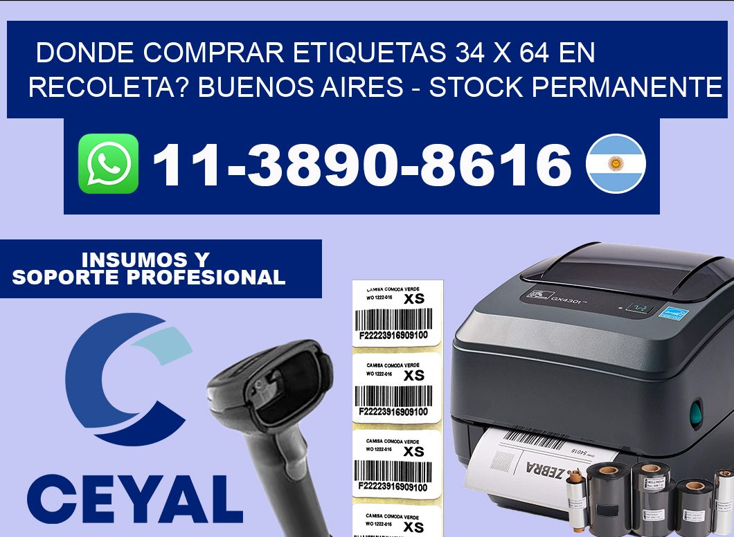 Donde Comprar etiquetas 34 x 64 en RECOLETA? Buenos Aires – Stock permanente