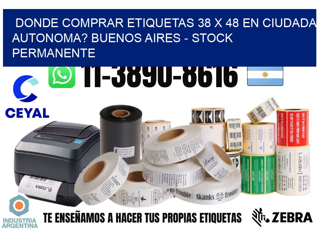 Donde Comprar etiquetas 38 x 48 en CIUDADA AUTONOMA? Buenos Aires - Stock permanente