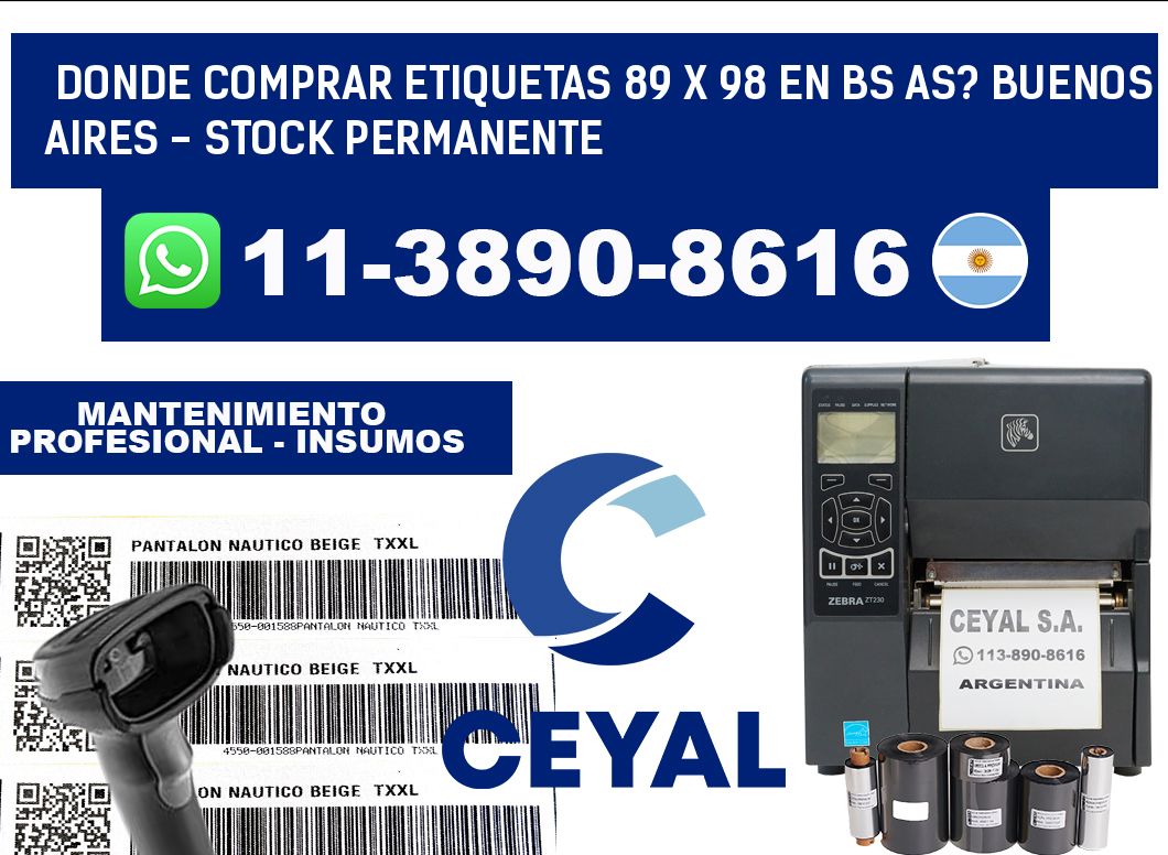 Donde Comprar etiquetas 89 x 98 en BS AS? Buenos Aires - Stock permanente