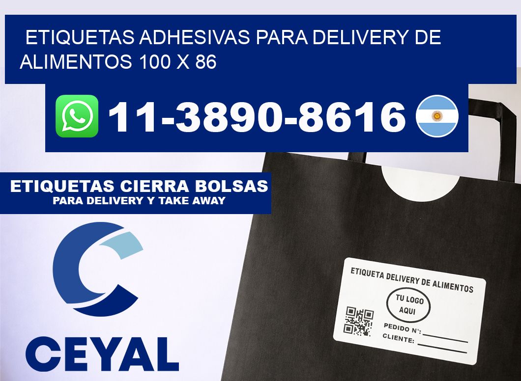ETIQUETAS ADHESIVAS PARA DELIVERY DE ALIMENTOS 100 x 86