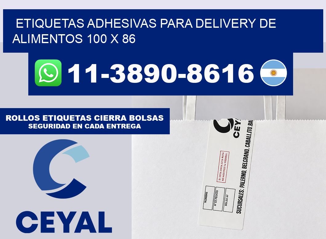 ETIQUETAS ADHESIVAS PARA DELIVERY DE ALIMENTOS 100 x 86