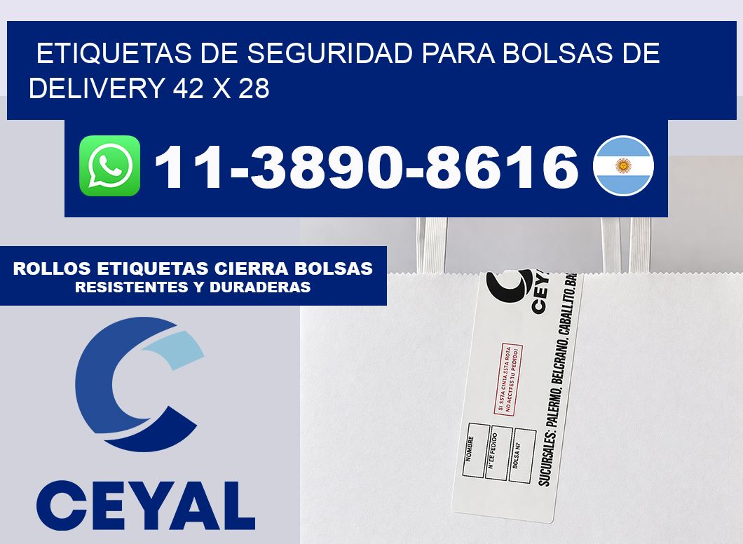 ETIQUETAS DE SEGURIDAD PARA BOLSAS DE DELIVERY 42 x 28