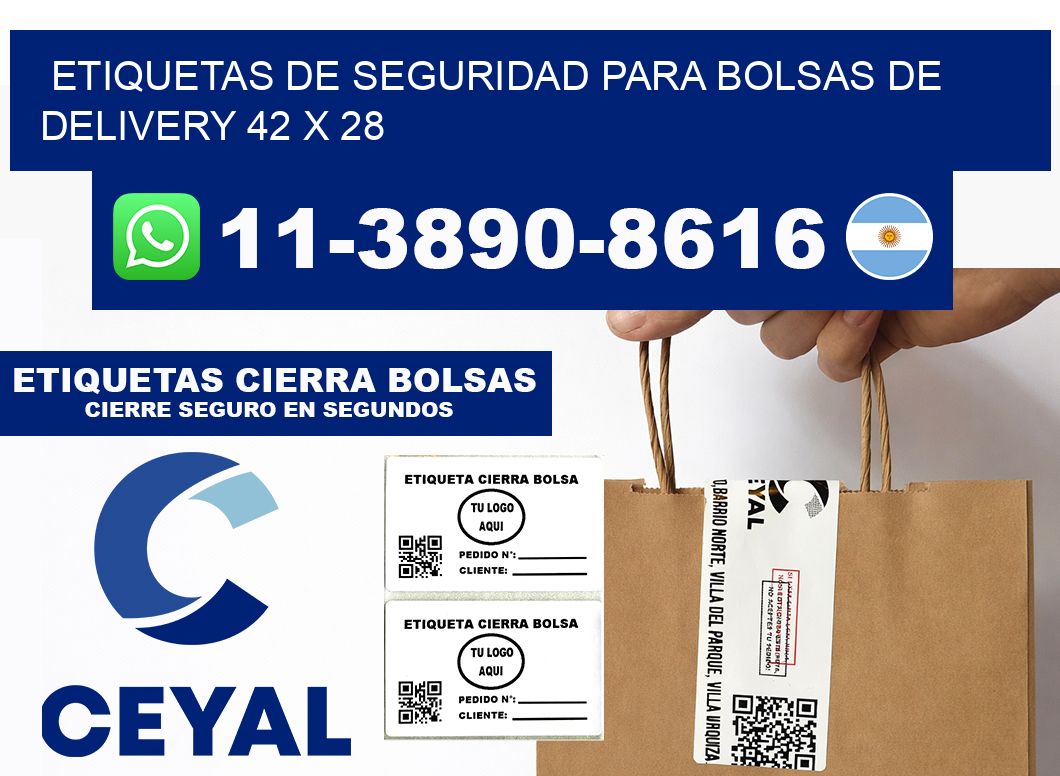 ETIQUETAS DE SEGURIDAD PARA BOLSAS DE DELIVERY 42 x 28