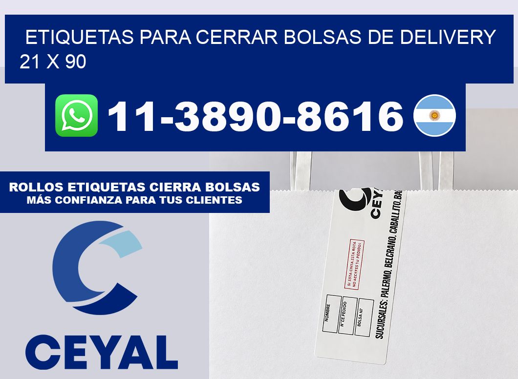 ETIQUETAS PARA CERRAR BOLSAS DE DELIVERY 21 x 90