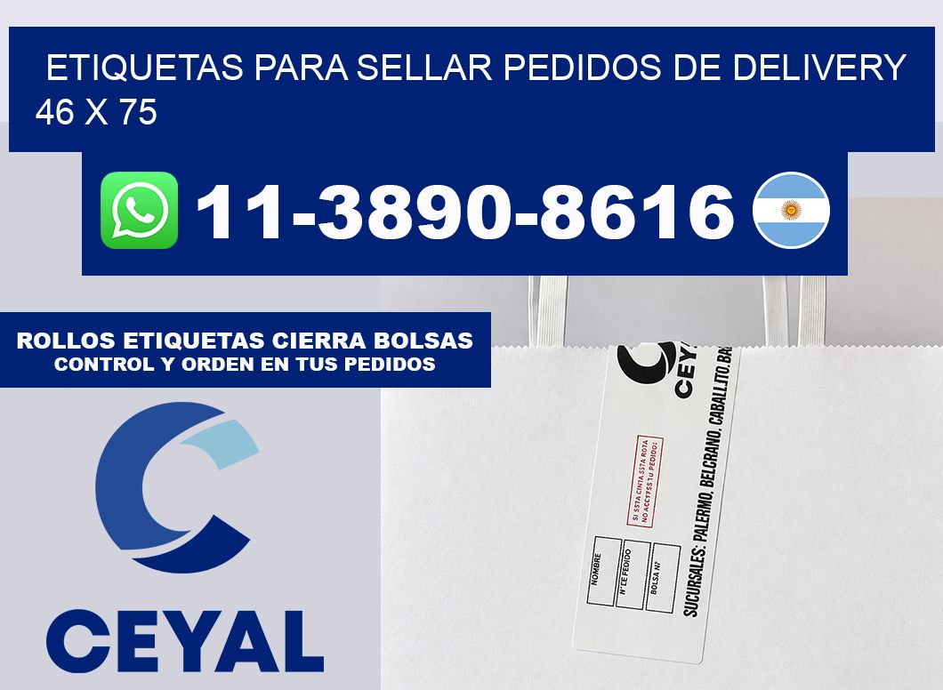 ETIQUETAS PARA SELLAR PEDIDOS DE DELIVERY 46 x 75