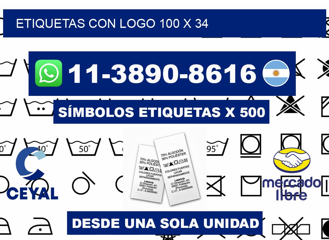 Etiquetas con logo 100 x 34
